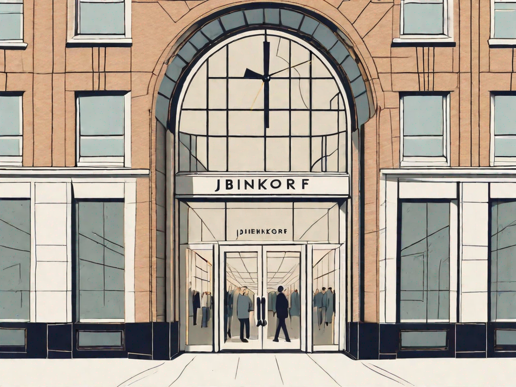 The bijenkorf department store in amsterdam with its doors open