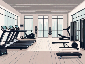 A basic fit gym with its doors wide open