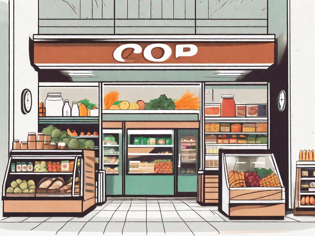 A coop supermarket with its doors wide open